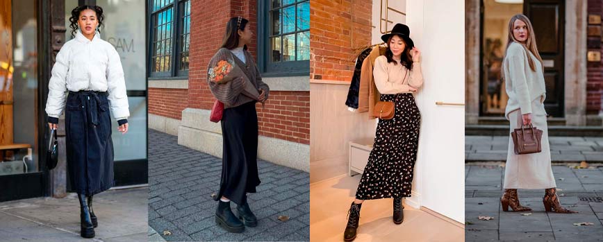 Look com saia longa inverno