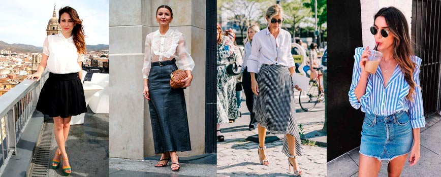 A versatilidade de uma saia e uma blusa