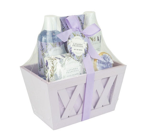 Cesta Madera Lavanda