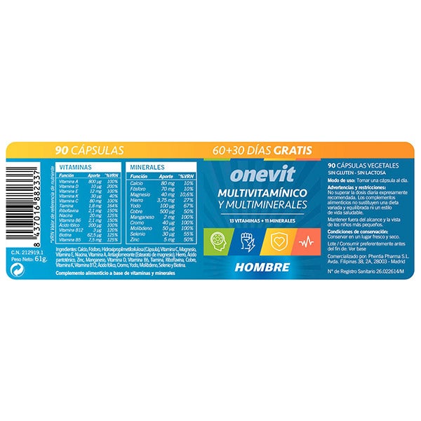 Multivitamínico Y Multiminerales Hombre